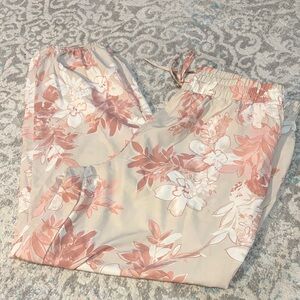 Zac & Rachel • Pink/White Floral & Cream Joggers